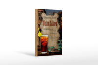 Holzschild Rezept 12x18cm Cuba Libre Zutaten Eiswürfel