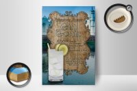 Holzschild Rezept 12x18cm Gin Tonic Zutaten Indian Tonic