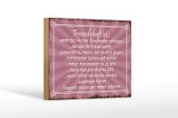 Holzschild Spruch 18x12cm Freundschaft ist wenn Herze