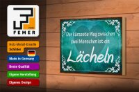 Holzschild Spruch 18x12cm der kürzeste Weg ist Lächeln