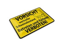 Blechpostkarte Warnschild 14x10 cm Wertvoller...