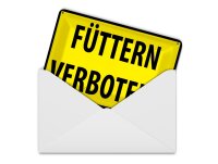 Blechpostkarte Warnschild 14x10 cm Füttern Verboten...