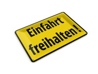 Blechpostkarte Warnschild 14x10 cm Einfahrt freihalten...