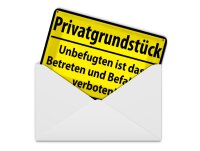 Blechpostkarte Warnschild 14x10 cm Privatgrundstück...