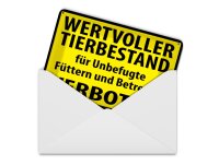 Blechpostkarte Warnschild 14x10 cm Wertvoller Tierbestand...