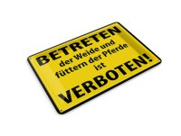 Blechpostkarte Warnschild 14x10 cm Betreten der Weide...