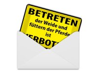 Blechpostkarte Warnschild 14x10 cm Betreten der Weide...