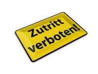Blechpostkarte Warnschild 14x10 cm Zutritt Verboten...