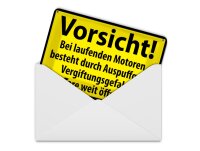 Blechpostkarte Warnschild 14x10 cm Vorsicht Bei laufenden...