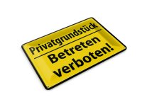 Blechpostkarte Warnschild 14x10 cm Privat Betreten...