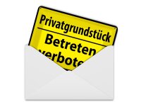 Blechpostkarte Warnschild 14x10 cm Privat Betreten...