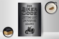 Holzschild Motorrad 12x18cm Biker Code getting lost on