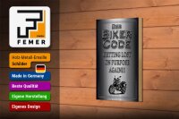 Holzschild Motorrad 12x18cm Biker Code getting lost on