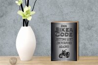Holzschild Motorrad 12x18cm Biker Code getting lost on