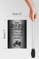 Holzschild Motorrad 12x18cm Biker Code getting lost on