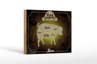 Holzschild Fleisch 18x12cm Schnitte Pork exklusive Menü