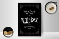 Holzschild Alkohol 12x18cm Whiskey livestyle trough