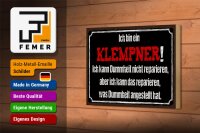 Holzschild Spruch 18x12cm ich bin Klempner kann reparieren