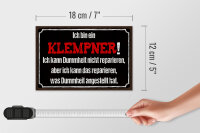 Holzschild Spruch 18x12cm ich bin Klempner kann reparieren