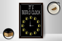 Holzschild Spruch 12x18cm it´s Beer o´clock Bier Alkohol