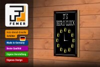 Holzschild Spruch 12x18cm it´s Beer o´clock Bier Alkohol