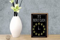 Holzschild Spruch 12x18cm it´s Beer o´clock Bier Alkohol
