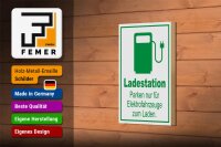 Holzschild Parken 12x18cm Ladestation nur Elektrofahrzeuge