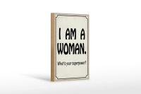 Holzschild Spruch 12x18cm i am a woman. your superpower
