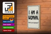 Holzschild Spruch 12x18cm i am a woman. your superpower