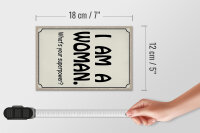 Holzschild Spruch 12x18cm i am a woman. your superpower