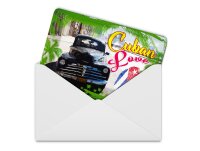 Blechpostkarte Cuba 14x10 cm Love Auto Fingerabdruck Metall Deko Schild
