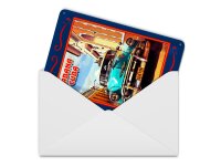 Blechpostkarte Cuba 10x14 cm Habana Cuba blaues Auto Metall Deko Schild