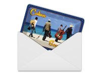 Blechpostkarte Cuba 14x10 cm Cuban Sound Band am Strand Deko Schild