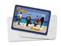 Blechpostkarte Cuba 14x10 cm Cuban Sound Band am Strand Deko Schild
