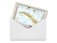 Blechpostkarte Cuba 14x10 cm Landkarte Metall Deko Schild