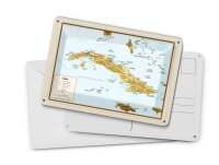 Blechpostkarte Cuba 14x10 cm Landkarte Metall Deko Schild