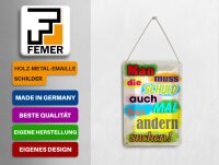 Blechpostkarte Spruch 10x14 cm Schuld auch bei anderen suchen Deko Schild