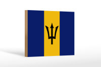 Holzschild Flagge Barbados 18x12cm Flag of Barbados