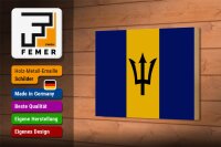 Holzschild Flagge Barbados 18x12cm Flag of Barbados