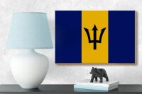 Holzschild Flagge Barbados 18x12cm Flag of Barbados
