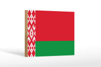 Holzschild Flagge Weißrussland 18x12cm Flag of Belarus