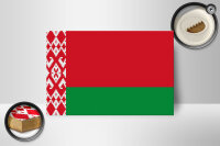 Holzschild Flagge Weißrussland 18x12cm Flag of Belarus