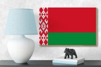 Holzschild Flagge Weißrussland 18x12cm Flag of Belarus