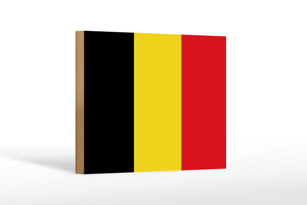 Holzschild Flagge Belgien 18x12 cm Flag of Belgium