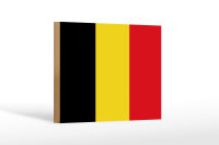 Holzschild Flagge Belgien 18x12 cm Flag of Belgium