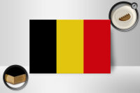 Holzschild Flagge Belgien 18x12 cm Flag of Belgium