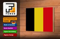 Holzschild Flagge Belgien 18x12 cm Flag of Belgium