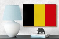 Holzschild Flagge Belgien 18x12 cm Flag of Belgium