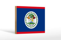 Holzschild Flagge Belizes 18x12cm Flag of Belize