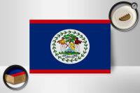 Holzschild Flagge Belizes 18x12cm Flag of Belize